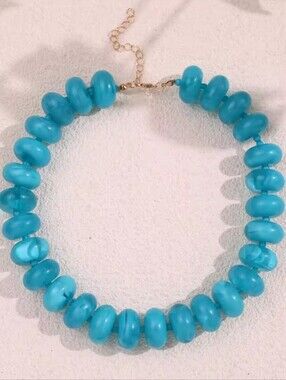 New Turquoise Blue Beaded Necklace - Women Jewelry